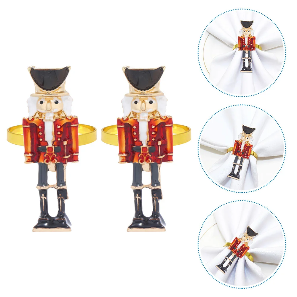 

Christmas Napkin Rings Napkin Buckle Holder for Holiday New Year Christmas Themed Wedding Dinner Party Table Decoration