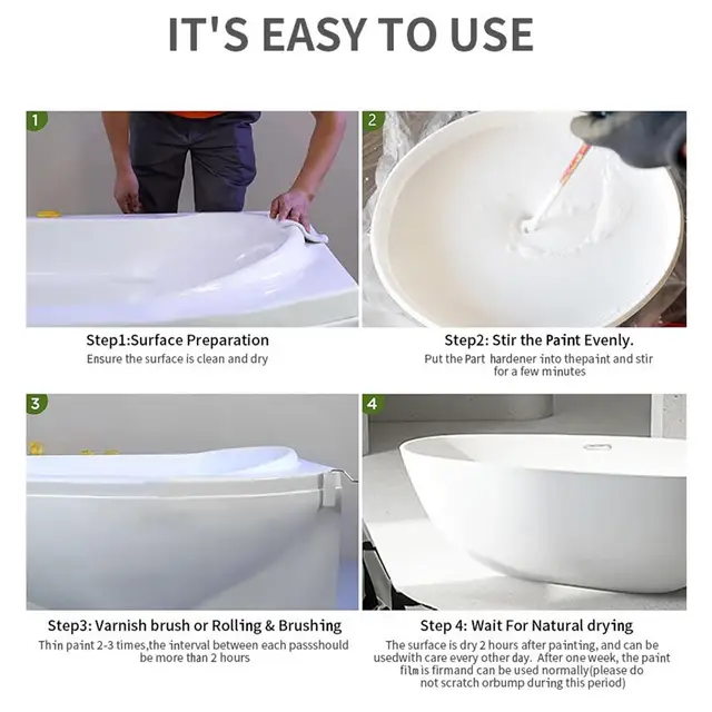 Kit di pittura per piastrelle da bagno Vernice per cambiamento di colore per piastrelle Vernice a base d'acqua per ristrutturazione in ceramica di vetro per vasche da bagno Lavandino 4