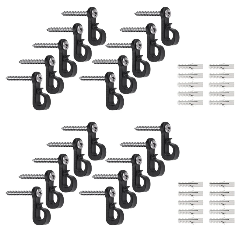 

Pack of 20 Hooks Christmas Light Hooks with Screws Quick & Reliable Showcase Drop ship