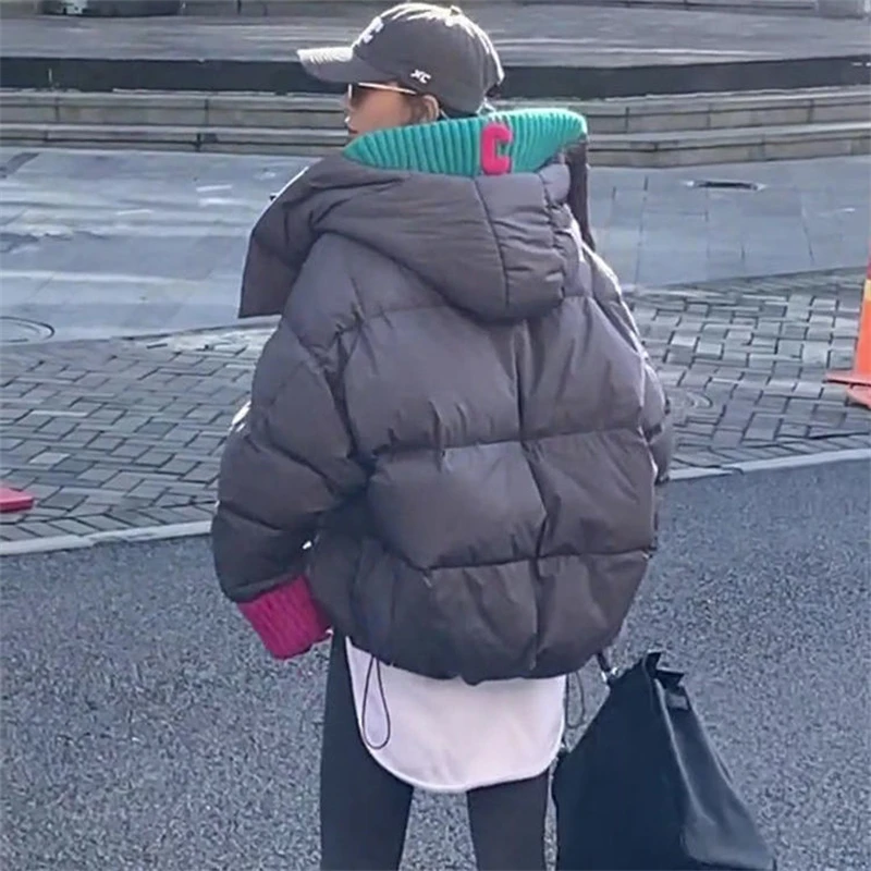 2022 New Parkas Jacket Women Winter Fashion Slim Thick Glossy Down Cotton Coat Bread Jacket Female Casual Cotton Padded Outwear