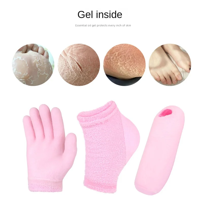 Feather Yarn Gel Heel Socks Foot Gel Foot Socks Anti Cracking Protection Massage Moisturizing Half FootSocks