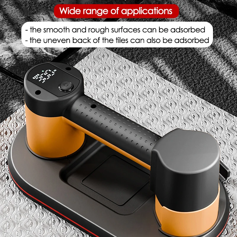 Smart Display Large Electric Vacuum Suction Cup 300KG Load 4500mAh Vacuum Suckers Lifting Tool for Glass Granite Ceramic Tiles