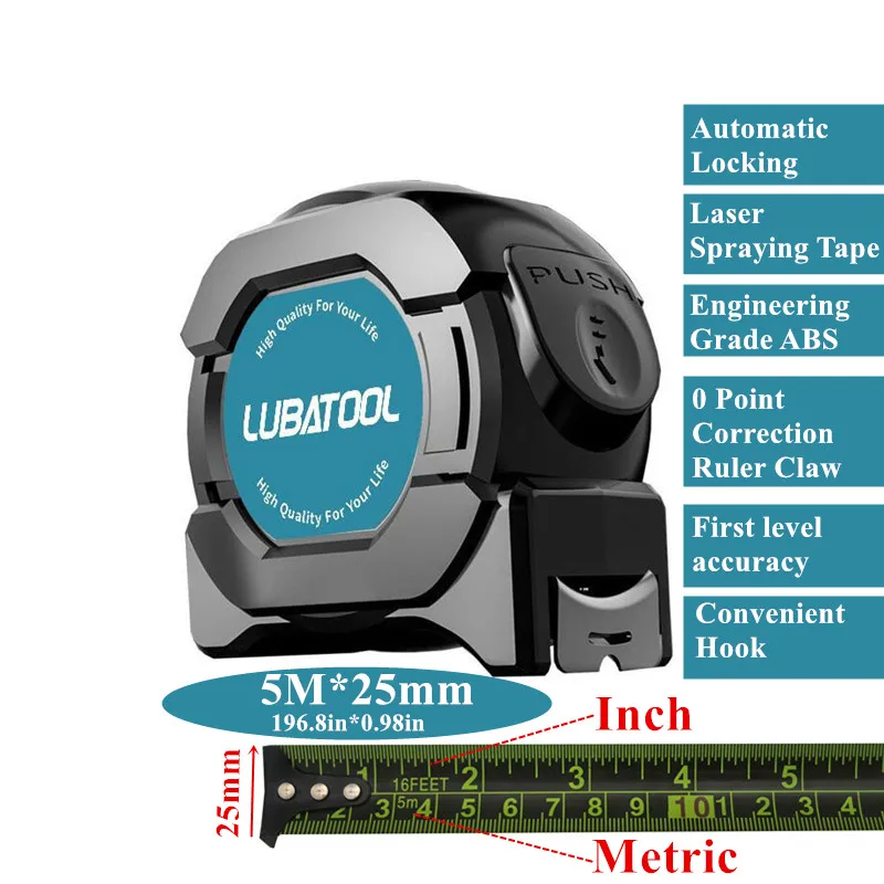 5/7.5/10M Fluorescent Steel Tape Measure Metric and Imperial Systems Laser Inkjet Code Box Meter Rule Multipurpose Measure Tool