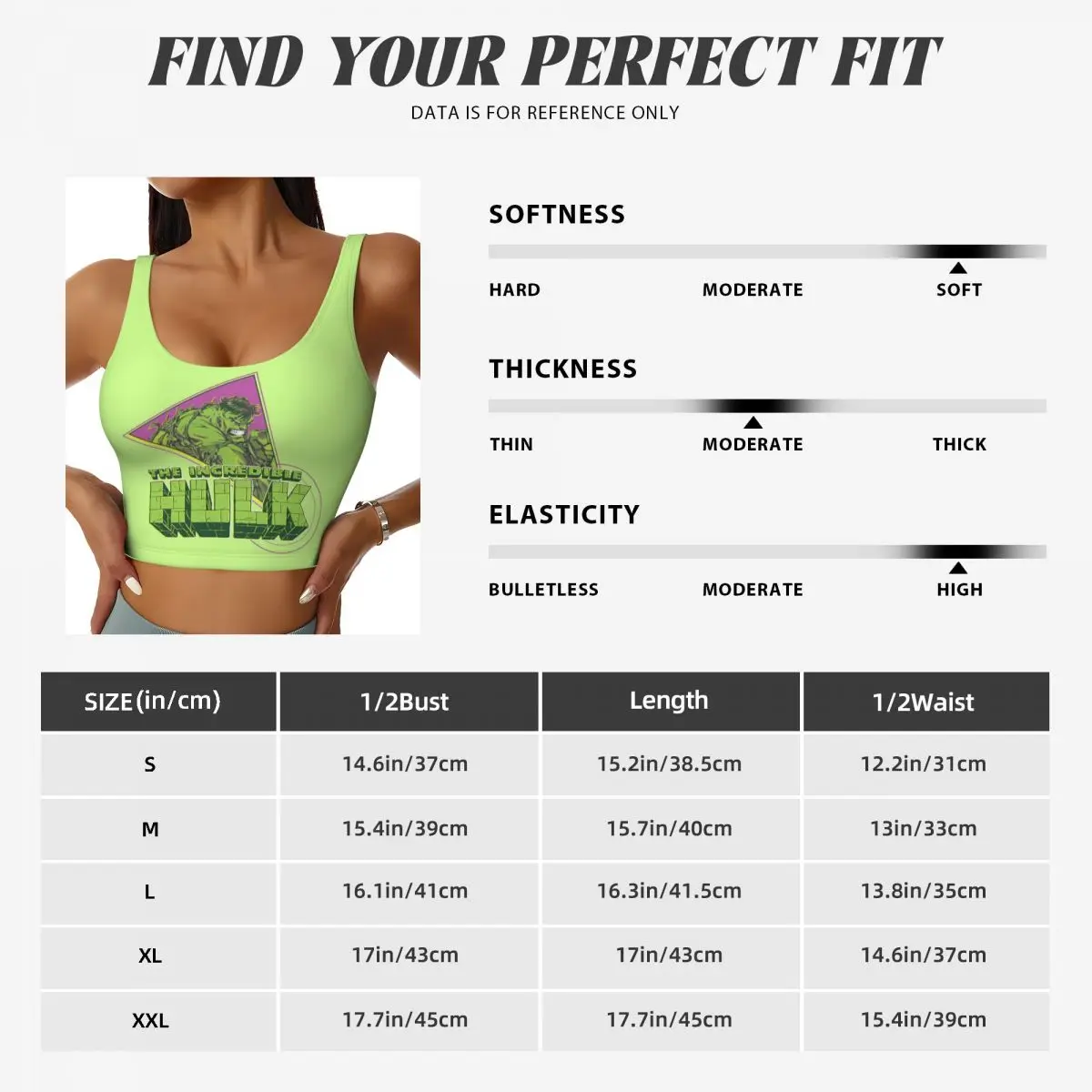 The Incredible Hulk Workout Crop Tank Tops for Women Seamless Cartoon Yoga Running Sports Bras