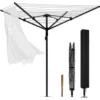 Umbrella Clothesline Outdoor, Rotary Retractable Clothes Line Outdoors Adjustable Height Drying Rack Clothing 4 Arms 12 Lines 1