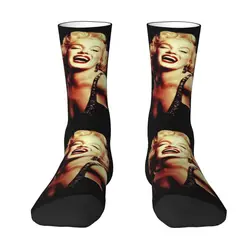 Novelty Print Monroe Marilyns Sexy Golden Girl Socks for Men Women Stretchy Summer Autumn Winter Crew Socks