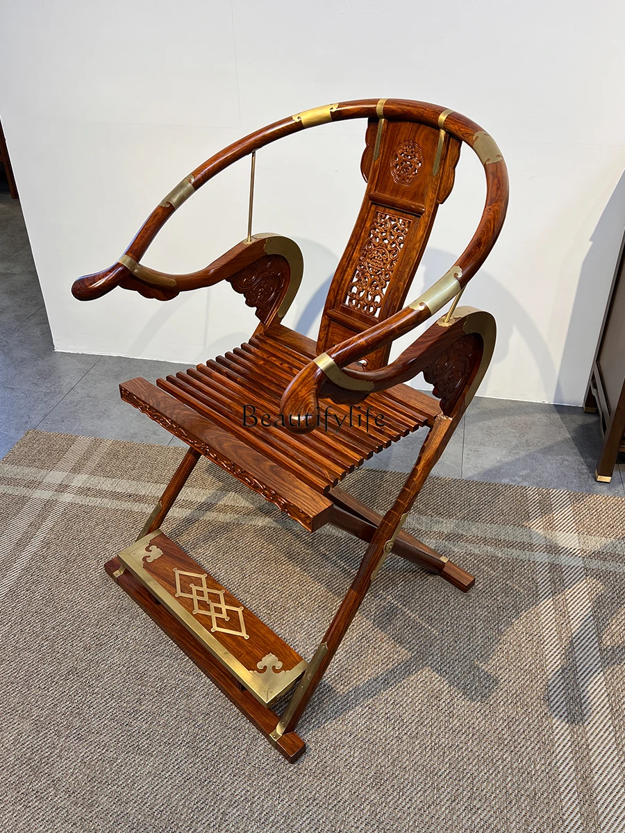 

New Chinese Household Armchair Palace Chair Rosewood Cross Chair