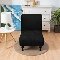 1Pc Armless Accent Chair Cover Slipcover, Slipper Chair Stretch Spandex Removable For Armless Chair Furniture Protector For Livi 2