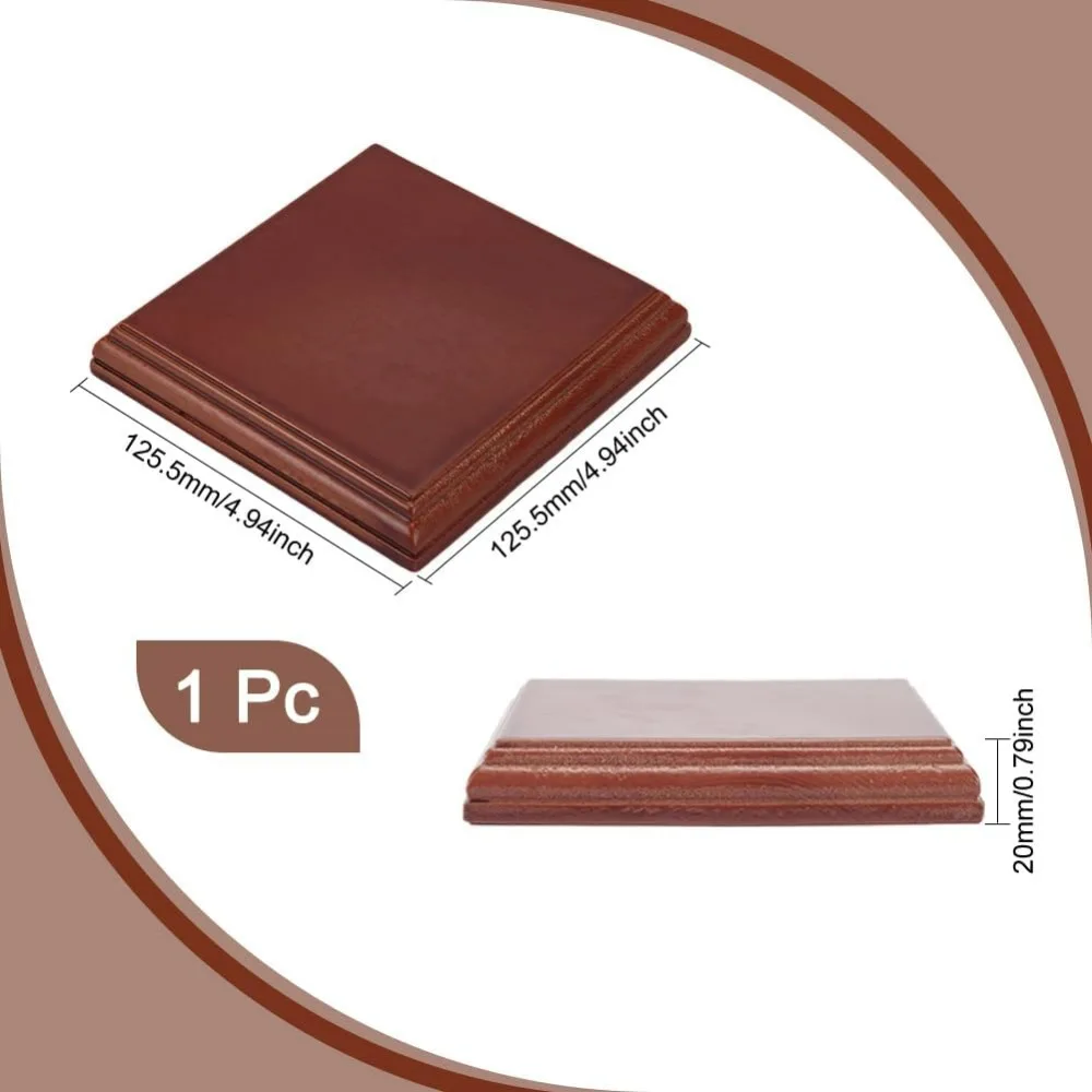 Nature Wood Display Base 1 pc 5x5x0.8 inch for Figure Model