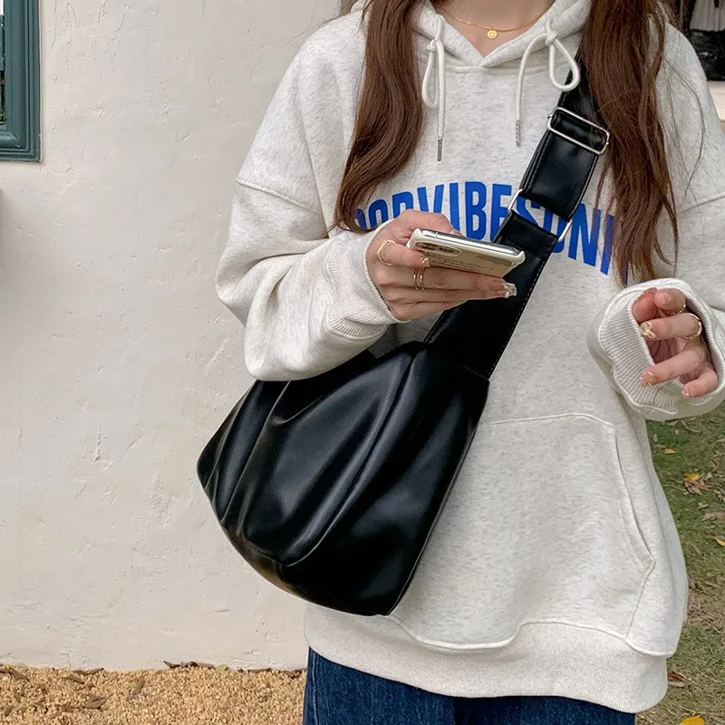 JIAERDI Solid Color Soft Leather Tote Bag Women Leather Large Capacity Shoulder Bag Ladies Everyday Casual Commute Crossbody Bag