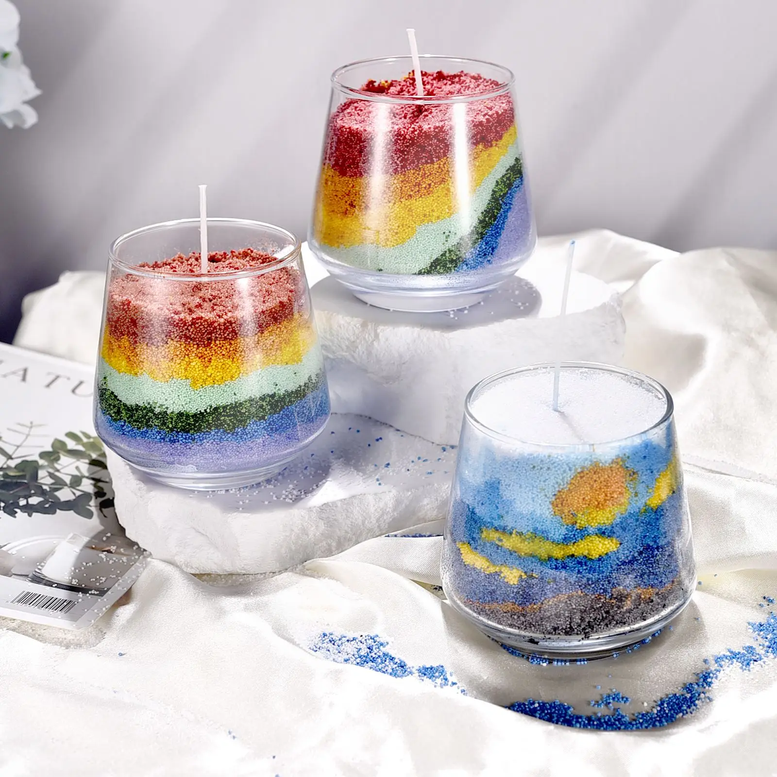 10/50g Sand Painting Wax Colorful Granular Pearl Wax DIY Candle Making Materials For Candle Handmade Supplies Colour Sand