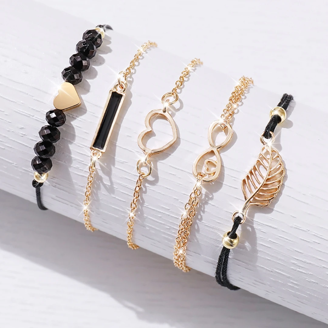 6PCS/Set Women's Watch Casual Flower Quartz Watch Analog PU Leather Wrist Watch & Bracelets 4