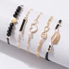 6PCS/Set Women's Watch Casual Flower Quartz Watch Analog PU Leather Wrist Watch & Bracelets 4