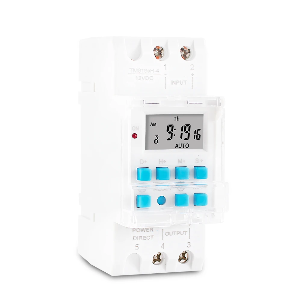 1 Second Interval 7 Days Programmable Timer Switch Household Usage HD LCD Display Time Relay Din Rail Module Controller 12V 3