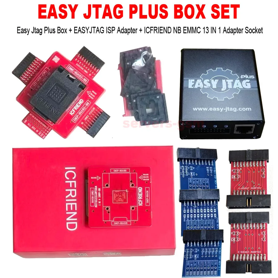 2026년 신형 Z3X Easy-Jtag Plus Box (eSIM 버전) 세트, ICFRIEND E-MATE EMMC BGA 13 in 1 소켓 및 ISP 어댑터