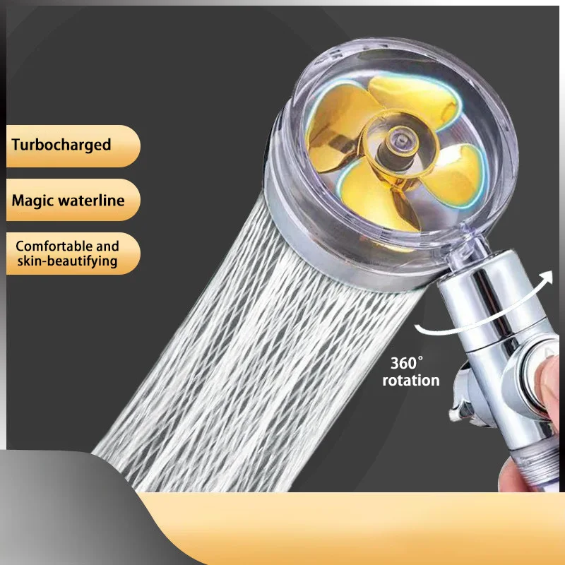 Shower Head Shower Set Xiaomi Mijia Shower Nozzle Pressurized 360 Degrees Propeller Fan Shower Saving Spray Adjustable Showerhead Filters Bathroom Set