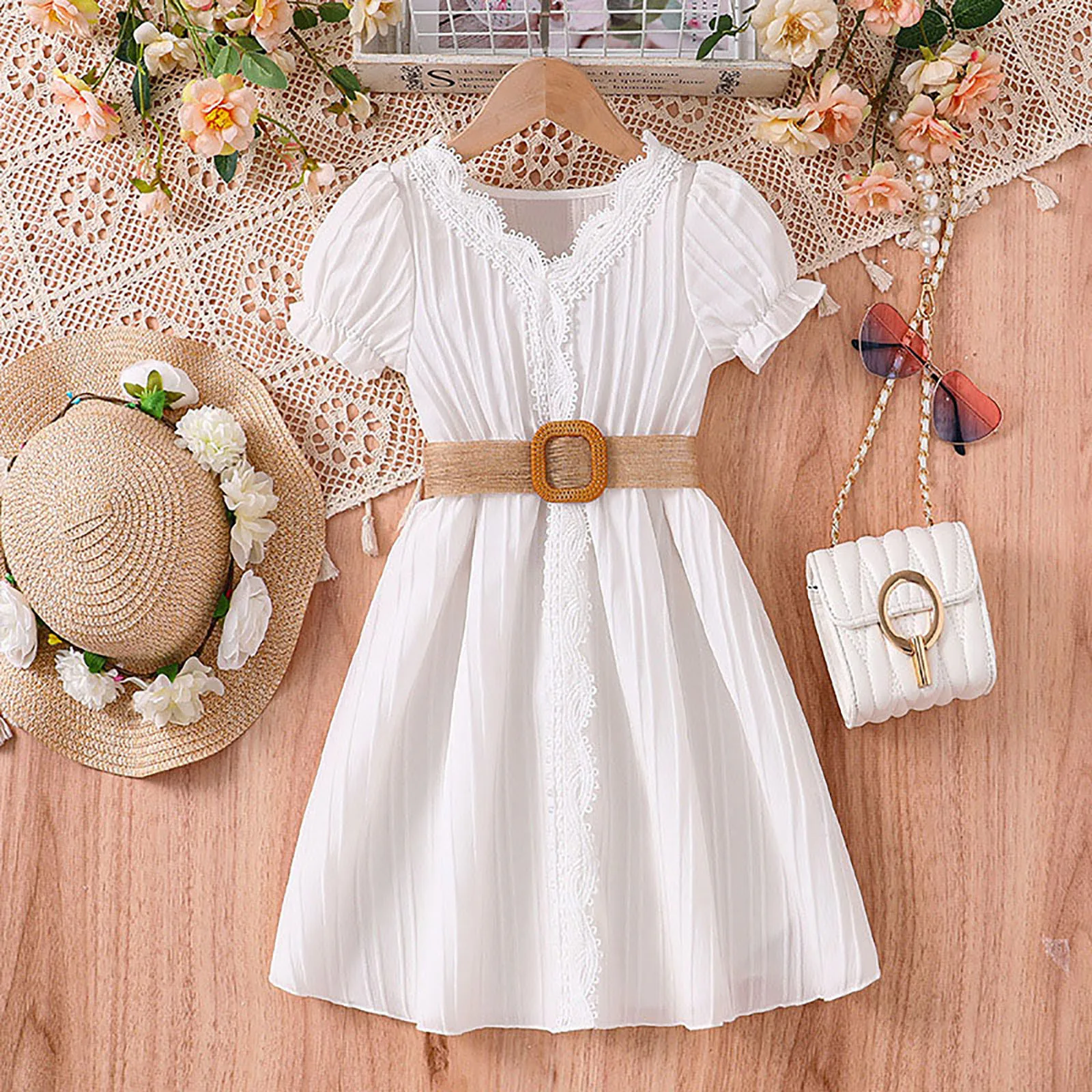 Girls White Summer Dress 1