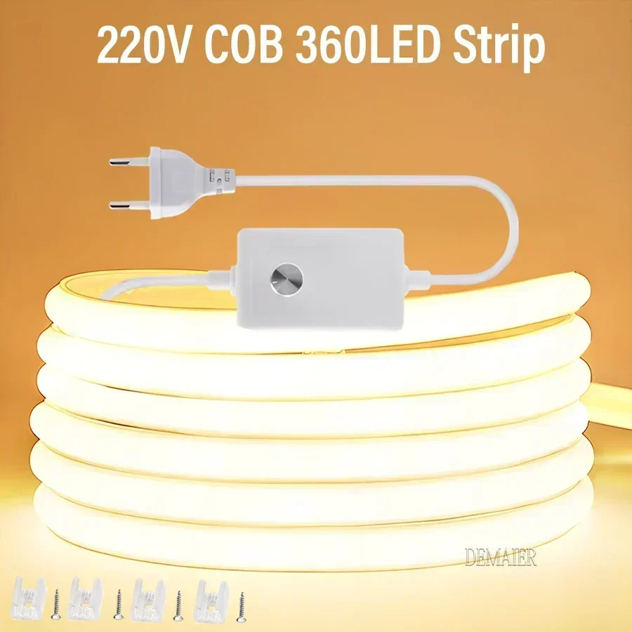 ตัวเลือกสินค้า ไฟแถบ LED COB ยืดหยุ่น สว่าง 360 LED/ม. กันน้ำ กลางแจ้ง