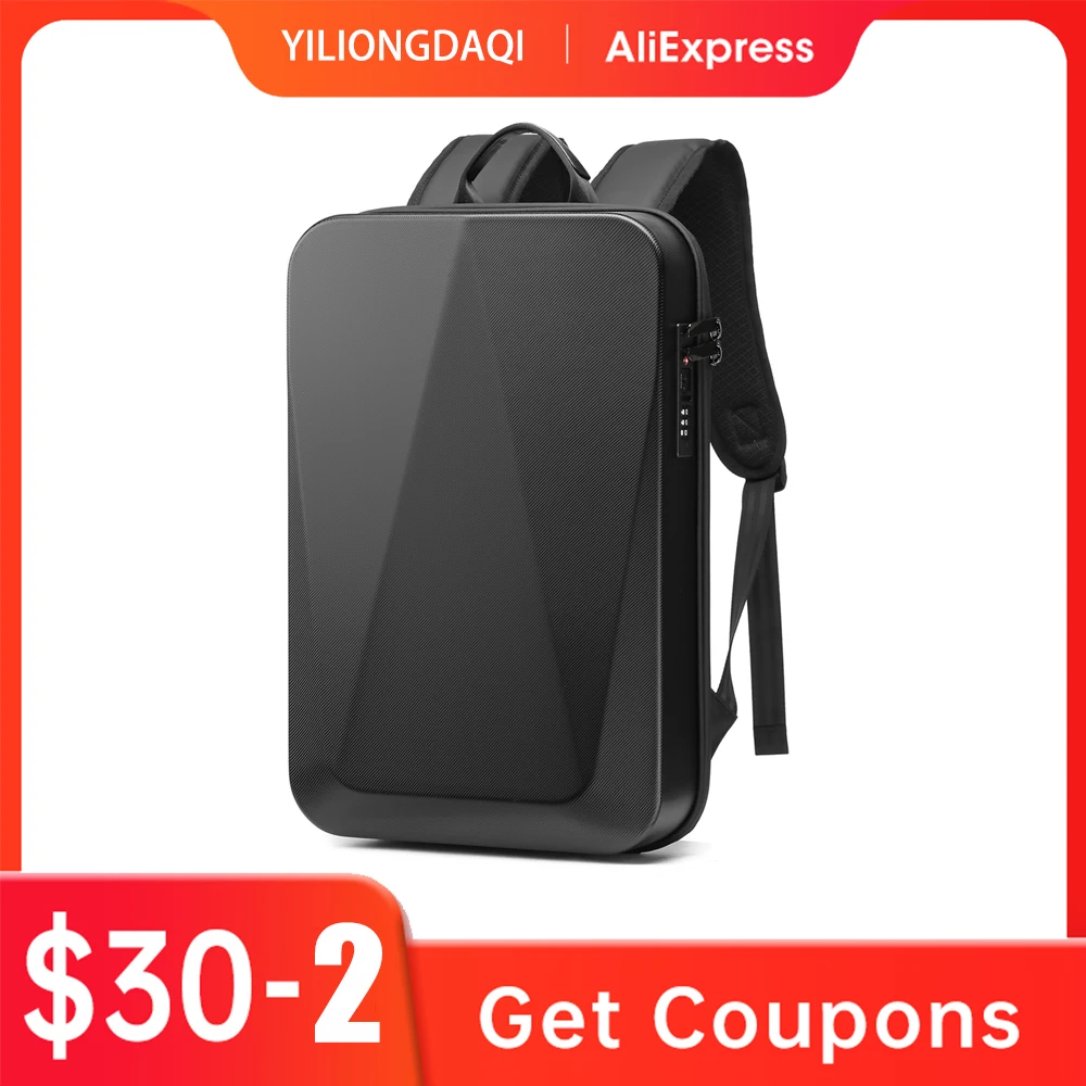 

Рюкзак для ноутбука с USB-зарядкой, расширяемый дорожный рюкзак, подходит для 16-дюймового ноутбука, с защитой от влаги, жесткий корпус, Женская деловая сумка