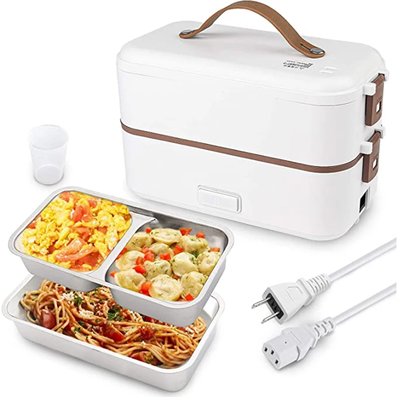 Double-layer Lunch Box Food Container Portable Electric Heating Insulation Dinnerware Food Storage Container Bento Lunch Box_voghion.com