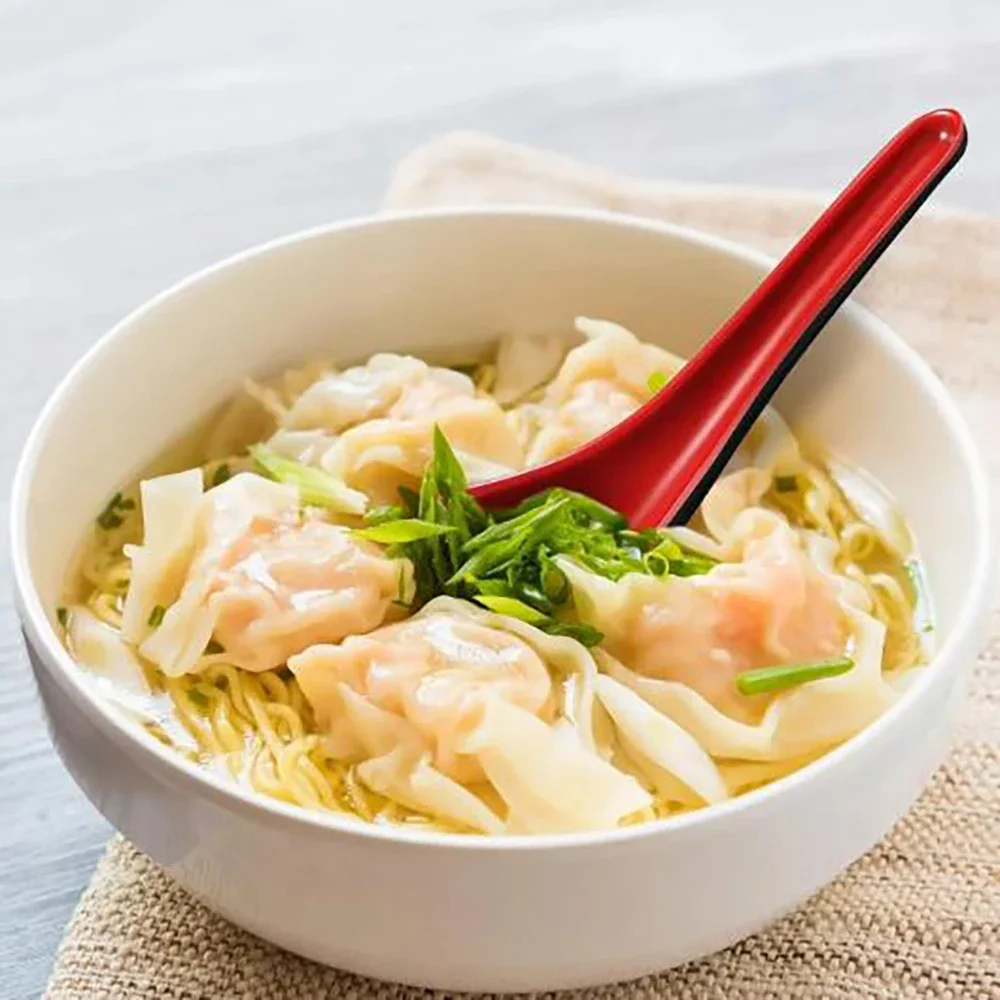 Description Picture 5 of item20-1PCS Red Black Soup Spoon Anti-Shock Plastic Bicolor Spoon With Hook Melamine Long Handle Ramen Spoon Home Hotel Kitch Supply