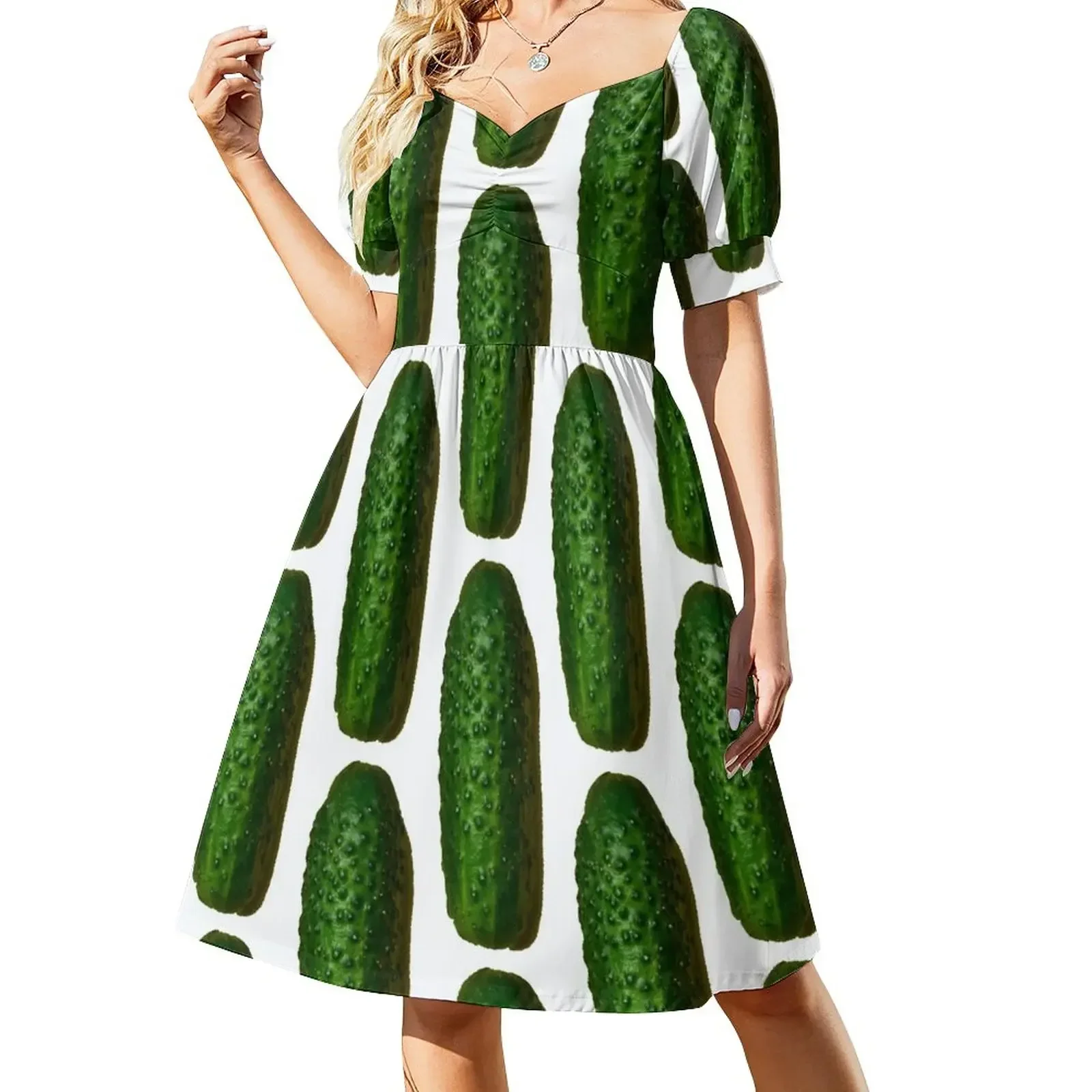 thumbnail image 1 of Vestido Pickle de manga corta vestido para mujer vestidos de verano, 1 of 8
