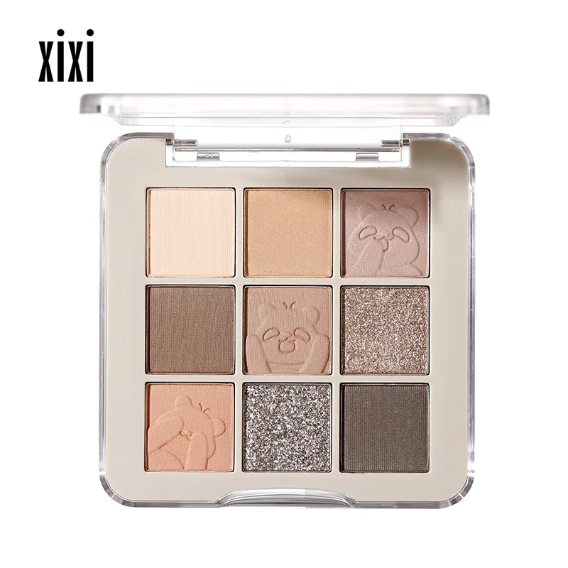 xixi trick-or-treating nine-color eyeshadow low saturation pearlescent fine flash matte blush trimming eyeshadow integrated disc