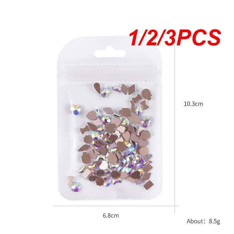 

1/2/3PCS Mix AB Crystals For Nail Art Flat Back Rhinestones 3D Nail Gems Manicure Decorations