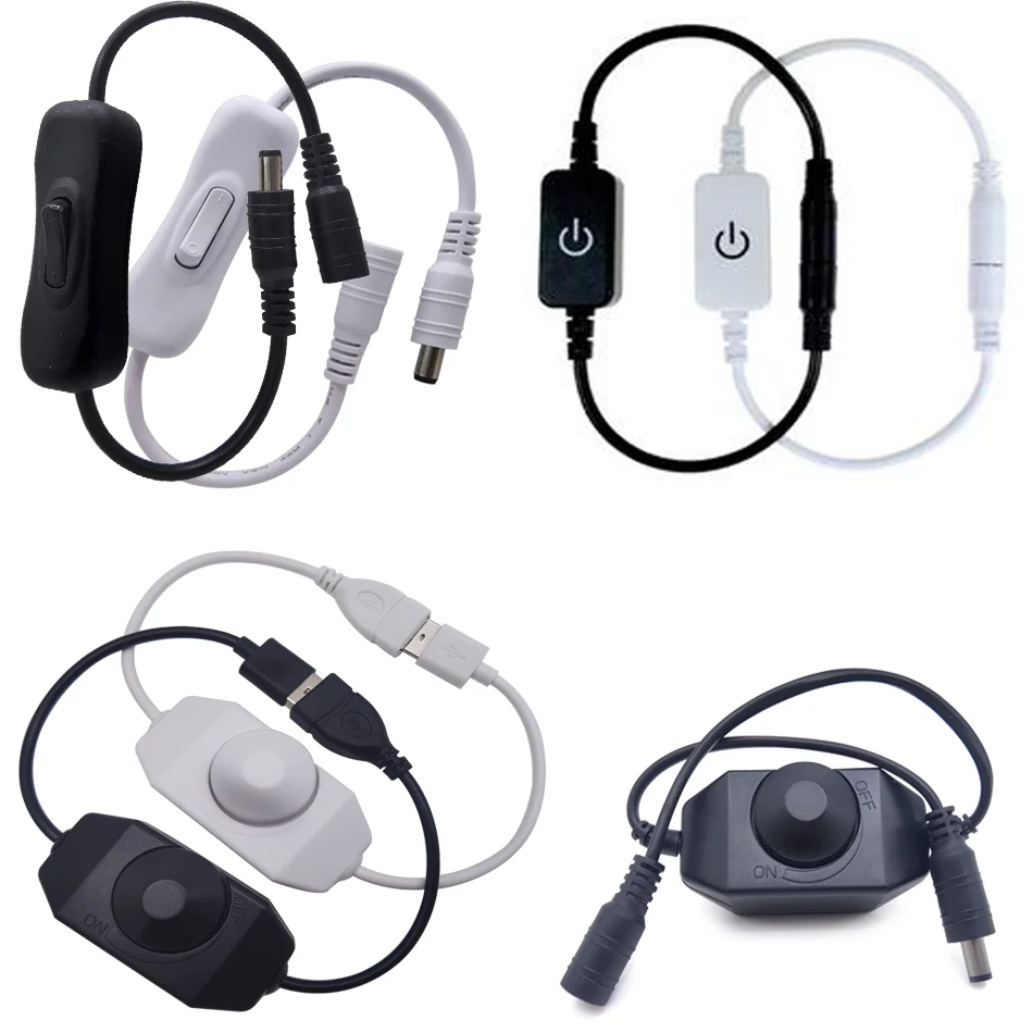 Touch Knob Button Switch Dimmer Brightness Adjust for 3528 5050 5630 COB LED Strip Light DC 12V 24V USB 5V Stepless Dimming