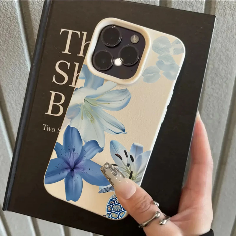Lychee Pattern Fashion Lily Flower Art Design Phone Case For iPhone 17 16 15 14 11 13 12 11 Pro 16E 17Air X XR XS Max Soft Cover 4