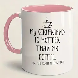 Ceramic Mug with Humorous Quote, Reusable 15 oz Tea Cup, Perfect for Unique Gift Occasions (Pink)