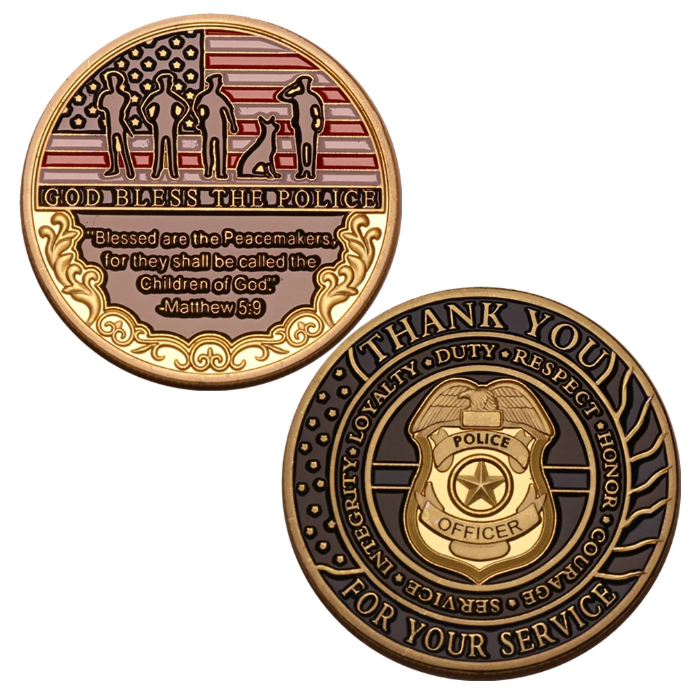 

God Bless The Police - Thank You for Your Service United States Challenge Coin Commemorative Coin Appreciation Gift