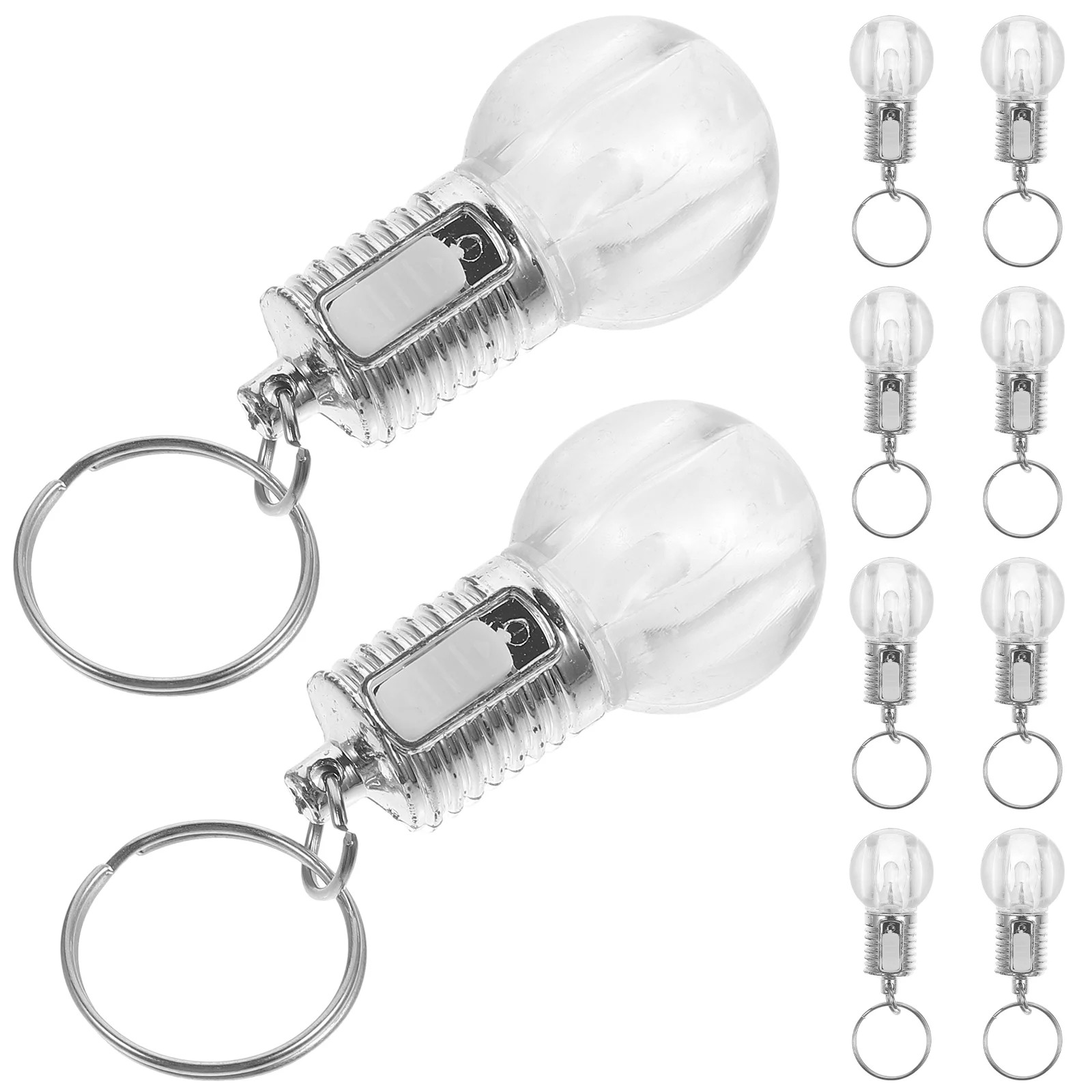 

10pcs Unique Design Colorful Changing Portable Mini LED Bulb Keychains Light Lamp Torch Keyrings Clear Lamp Torch Keyrings
