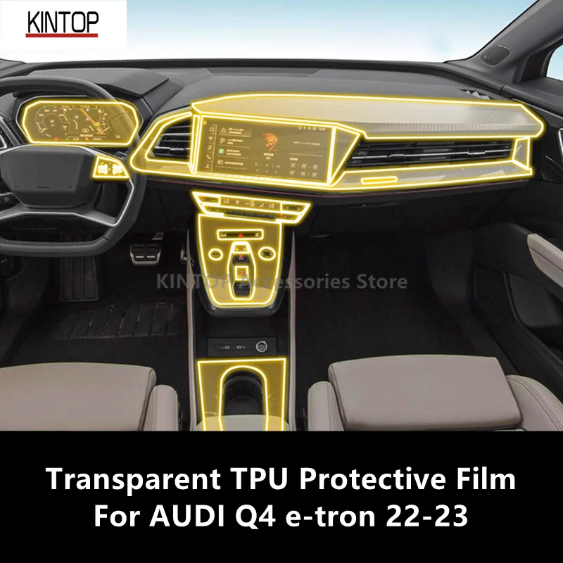 

For AUDI Q4 e-tron 22-23 Car Interior Center Console Transparent TPU Protective Film Anti-scratch Repair Film Accessories Refit