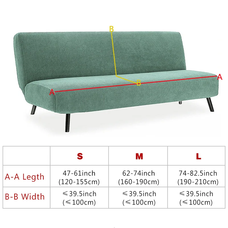 Armless Sofa Bed Slipcover Couch Cover Without Armrests Stretch Folding Futon Cover Dust-proof Elastic Removable Fundas Sofa 2