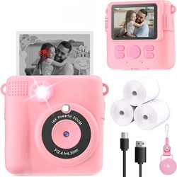 Kids' Instant Print Camera with HD Video and 32GB SD Card - Portable Toy (Pink No Card)
