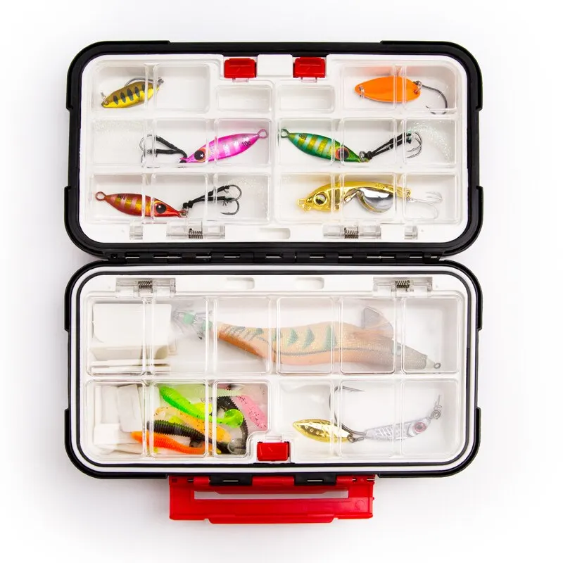 Fishing Waterproof Fishing Tackle Box Double Sided Opening and Closing Bait Tool Storage Box Multifunctional Goods