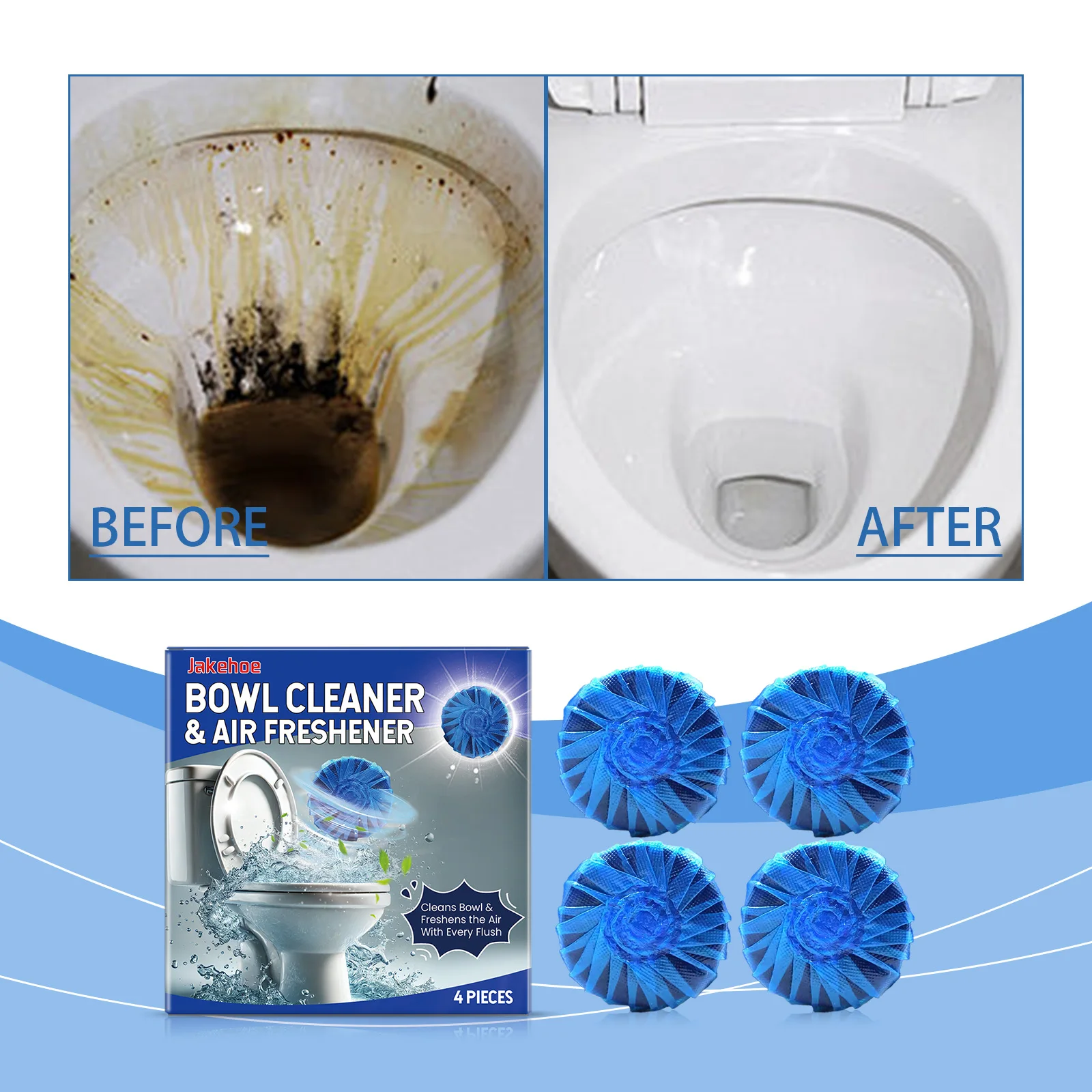 4/8/12/20PCS Toilet Bowl Cleaning Tablets Powerful stain and odor remover Long-lasting freshness Bathroom safety Eco-friendly