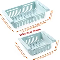 Multi Functional Refrigerator Storage Basket, Retractable Refrigerator Partition Storage Rack, Kitchen Drain 2