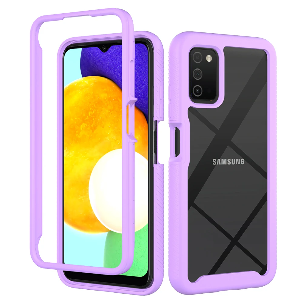 kawaii samsung phone cases Dual-Layer Armor Shockproof Case For Samsung Galaxy A03S SM-A037F SM-A037G 164.2mm TPU Bumper Transparent Acrylic Back Cover samsung silicone cover Cases For Samsung