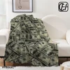 3D Rich Dollar Euro Pound Money Cartoon Soft Flannel Blanket for Beds Bedroom Sofa Picnic,Throw Blanket for Outdoor Leisure Nap 1
