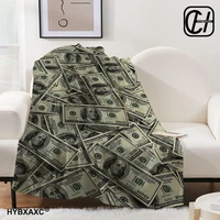 3D Rich Dollar Euro Pound Money Cartoon Soft Flannel Blanket for Beds Bedroom Sofa Picnic,Throw Blanket for Outdoor Leisure Nap 1