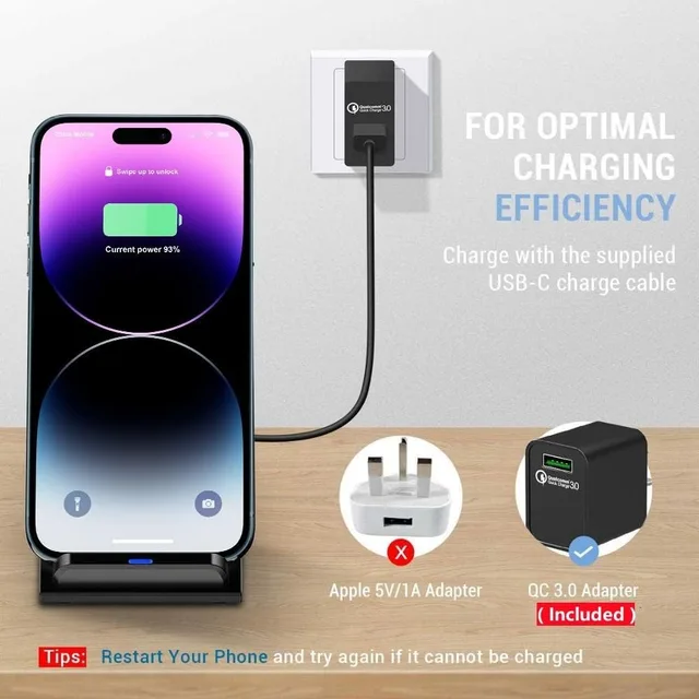 Support de chargeur sans fil pour iPhone, 15, 14, 13, 12 Pro, Poly 8, X, XS Max, Samsung, Xiaomi, induction, charge rapide, station S6, 30W 3