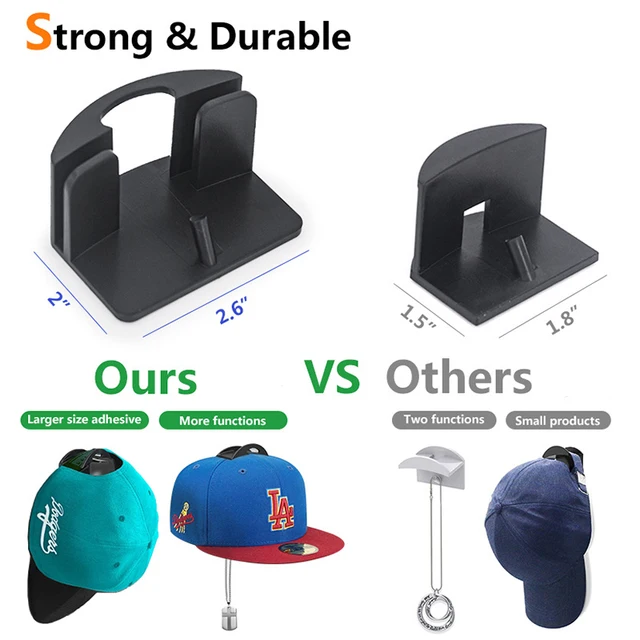 4pcs Hat Holder Sticky Wall Mount Hook For Baseball Cap Casual Hat