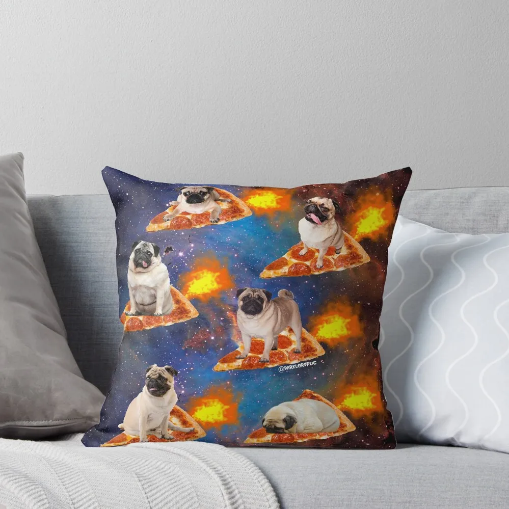 

Pugs in Space Riding Pizza Throw Pillow Decorative Cushion autumn decoration
