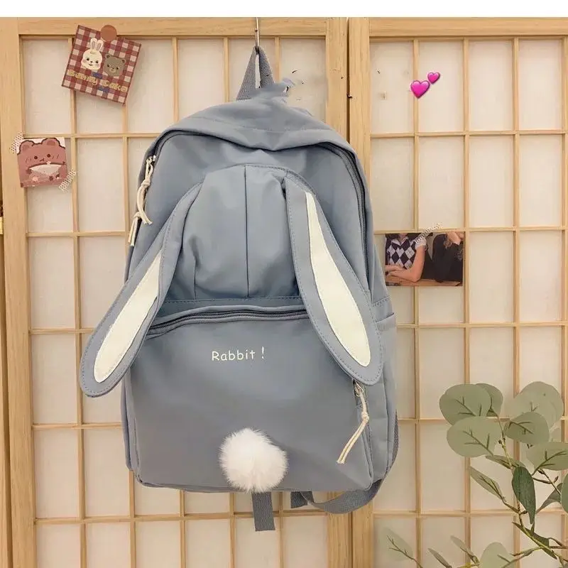 Japanese Girl Ins Schoolbag Female Student Korean Version Large Capacity Backpack Super Fire Lovely Rabbit Backpack cool everyday backpacks