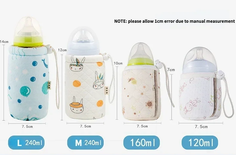 Universal Wide Caliber Milk Bottle Insulation Bag 5 Layers Tin Foil Thick Cotton Bottle Cover Portable Anti-fall Cup Cover 4
