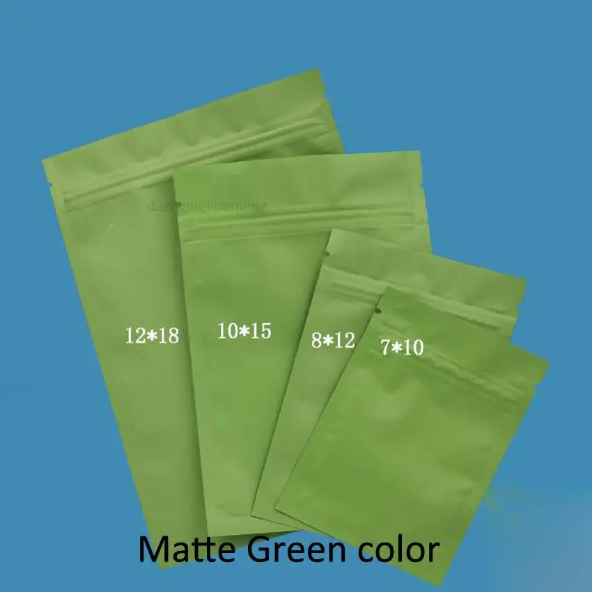 100 teile/los 6 größen 8 farben Matt glänzend Stand Up Aluminium Folie Zipper Lock Beutel Geschenk Verpackung tee Verpackung taschen – Detail 9