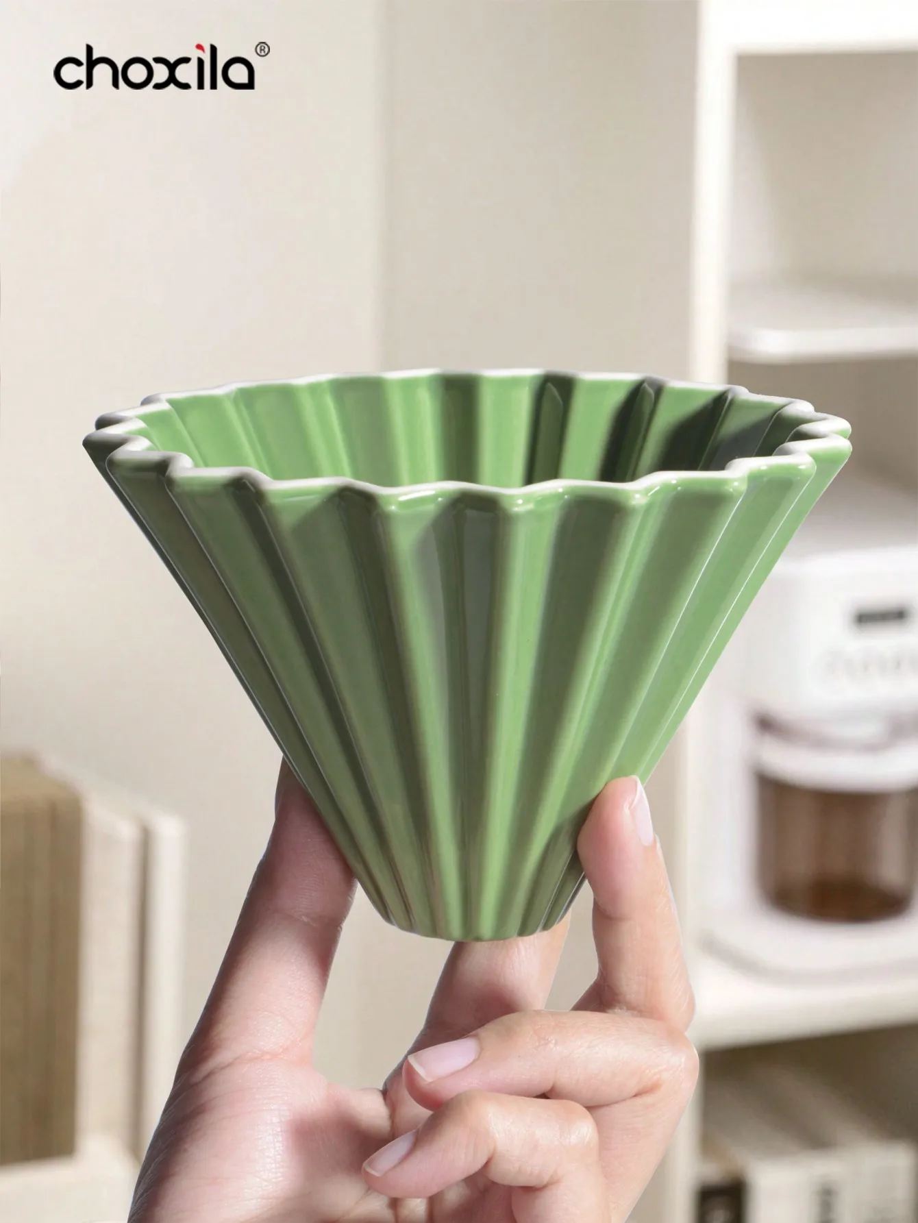 8-Piece Pour Over Coffee Set with Green Gift Bag -...