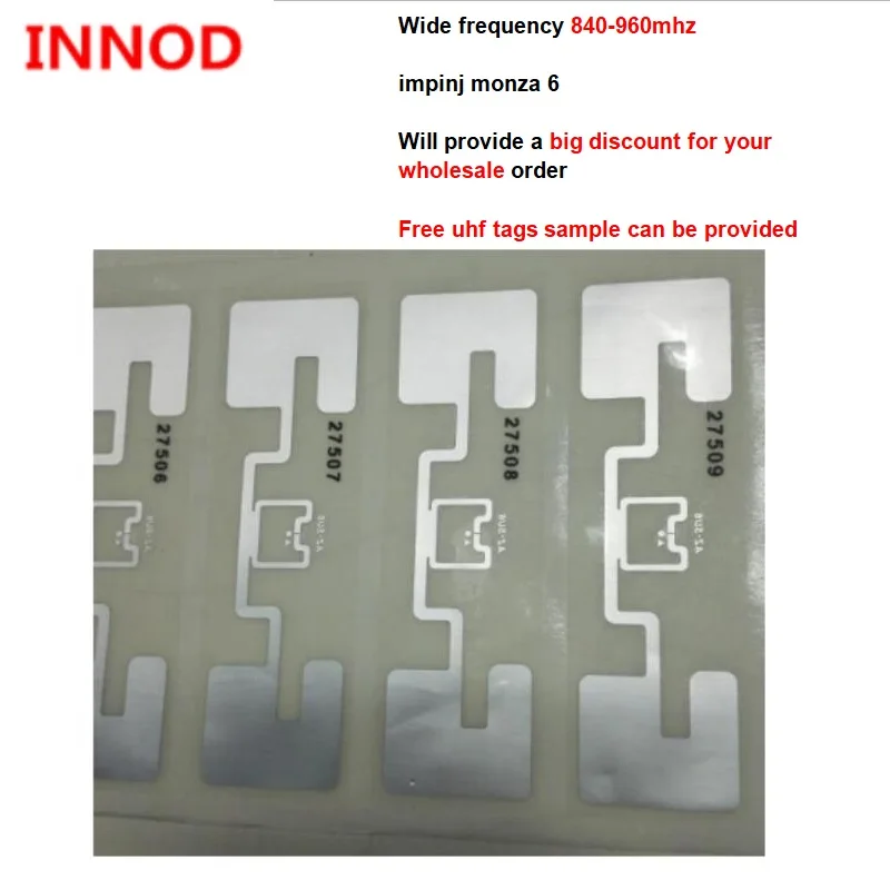 840-960 МГц Impinj R6 влажная инкрустация UHF RFID пассивная клейкая наклейка Бирка uhf rfid